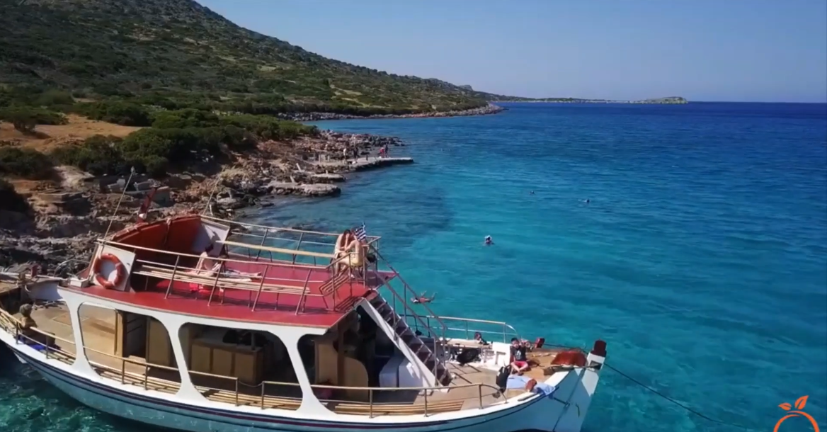 Elounda boat trip Crete Mirabello bay Spinalonga island view