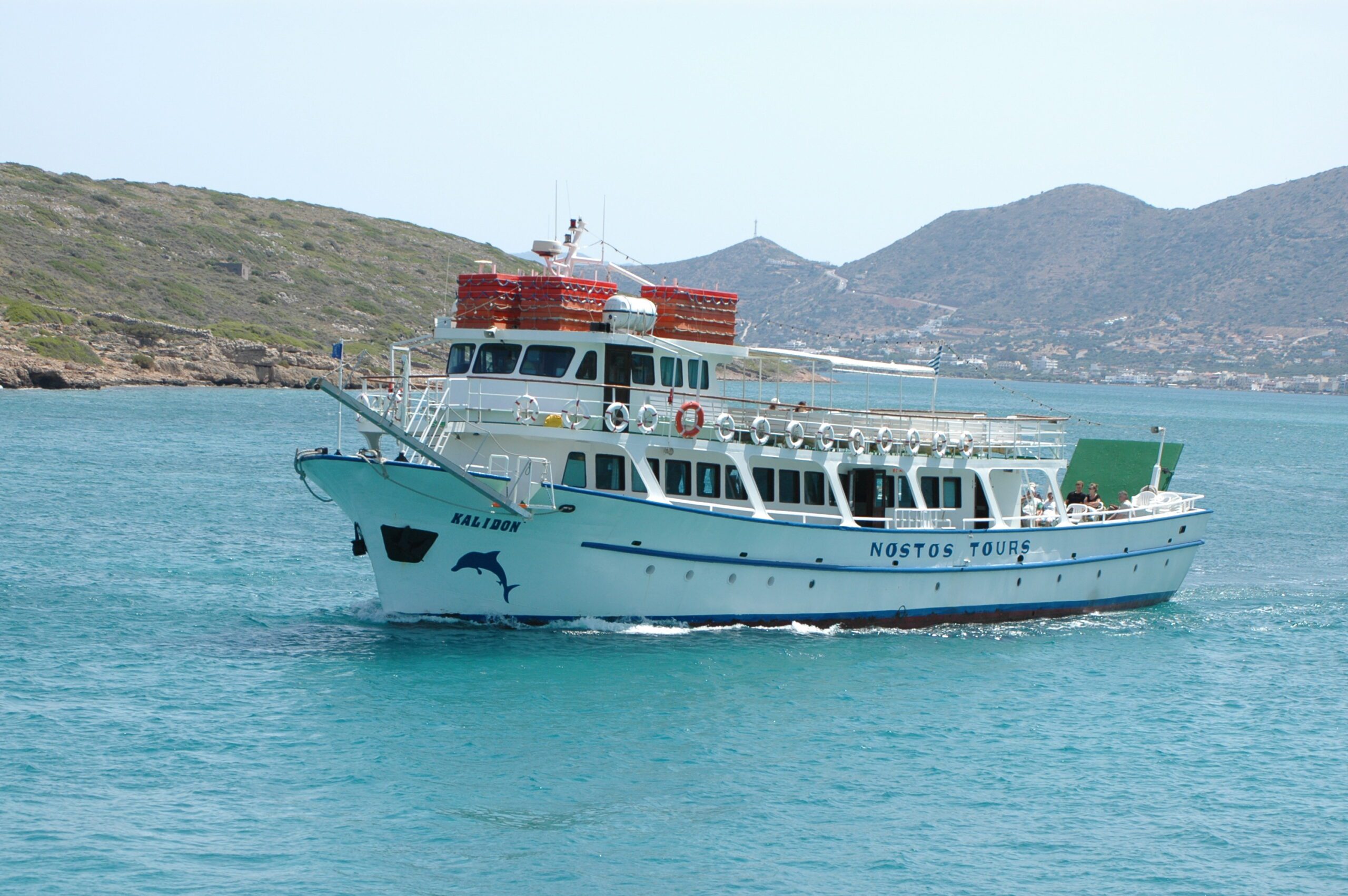 Agios Nikolaos bay boat cruise Mirabello Gulf Crete coastline