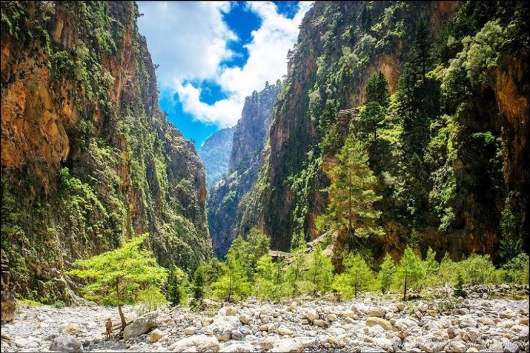 Samaria gorge Crete hiking tour canyon White Mountains national park Greece